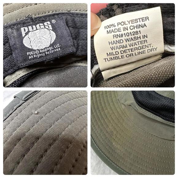 Pugs Mesh Inset Boonie Sun Fisherman Hat Green Adult OS - Picture 8 of 8
